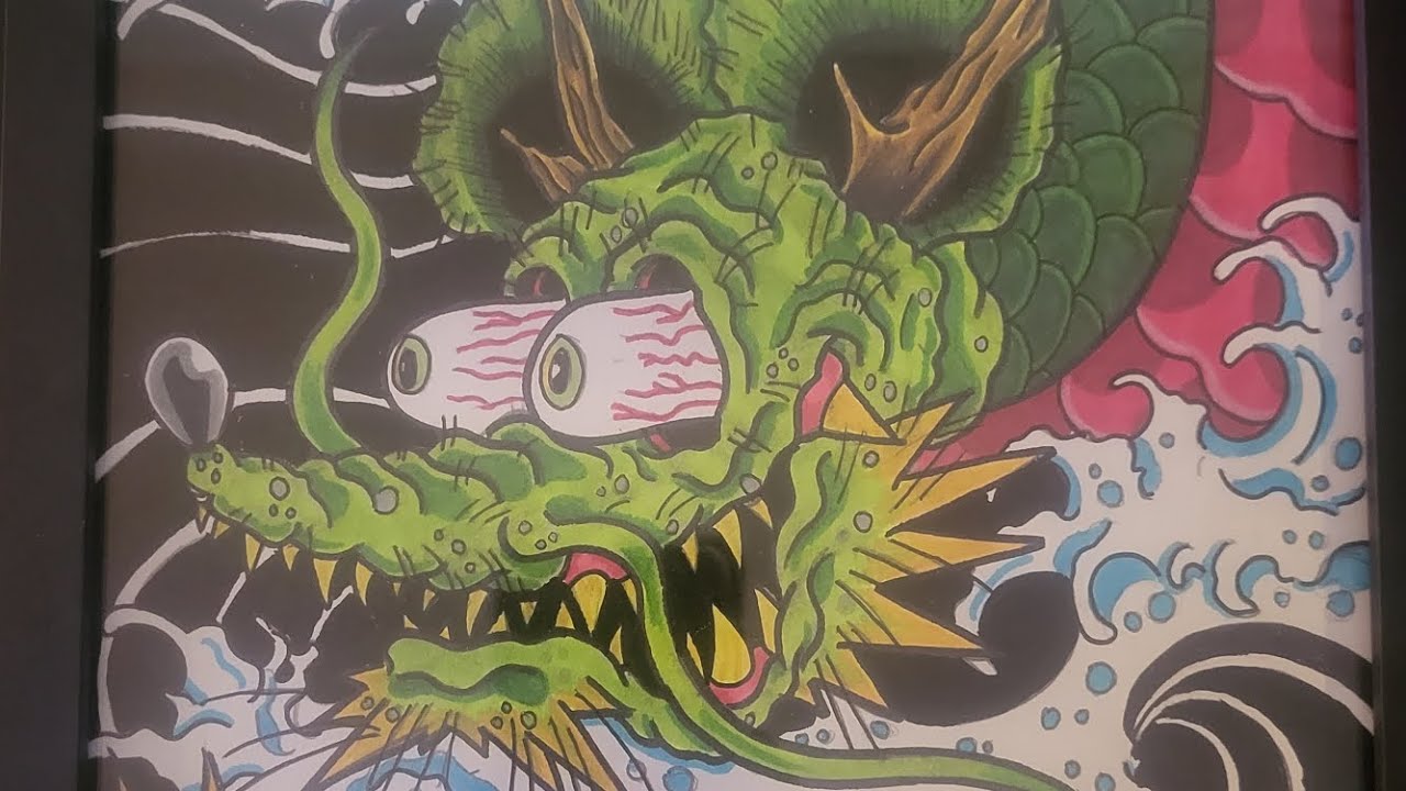 Rat Fink Japanese Dragon Drawing Timelapse YouTube