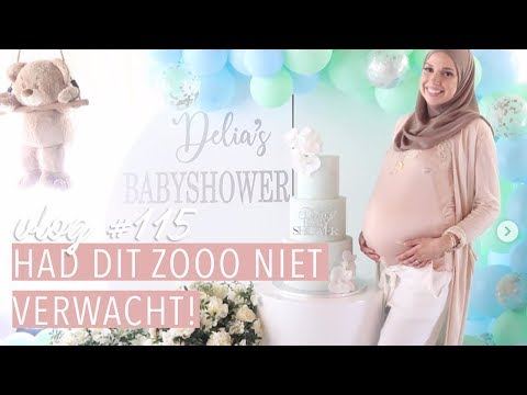 😭 💙EMO op mijn suprise BABYSHOWER👶🏼 (34 weken zwanger) | Vlog #115. | Delia Skin Master