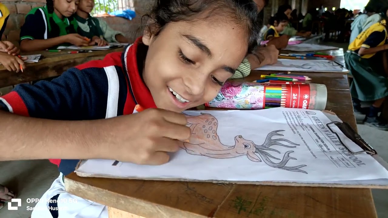 Drawing competition in school 