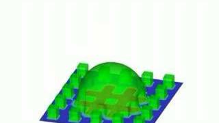 drop spreading on textured surface