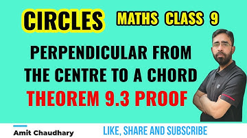 Theorem 9.3 Proof | Chapter 9 Circles | Perpendicular from the center to a Chord of a Circle | Maths