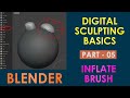 Digital Sculpting Basics Tutorial in Blender - Inflate Brush - Part 5