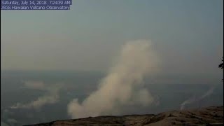 7/14/2018 -- Hawaii Volcano eruption -- New puff emissions every 2 min @ Kilauea