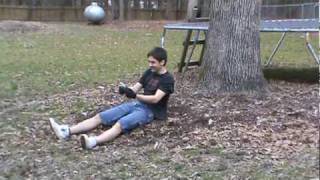 Homemade Zipline Fail