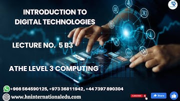 Introduction to Digital Technologies Lecture No. 05 B3 ATHE Level 3 Computing