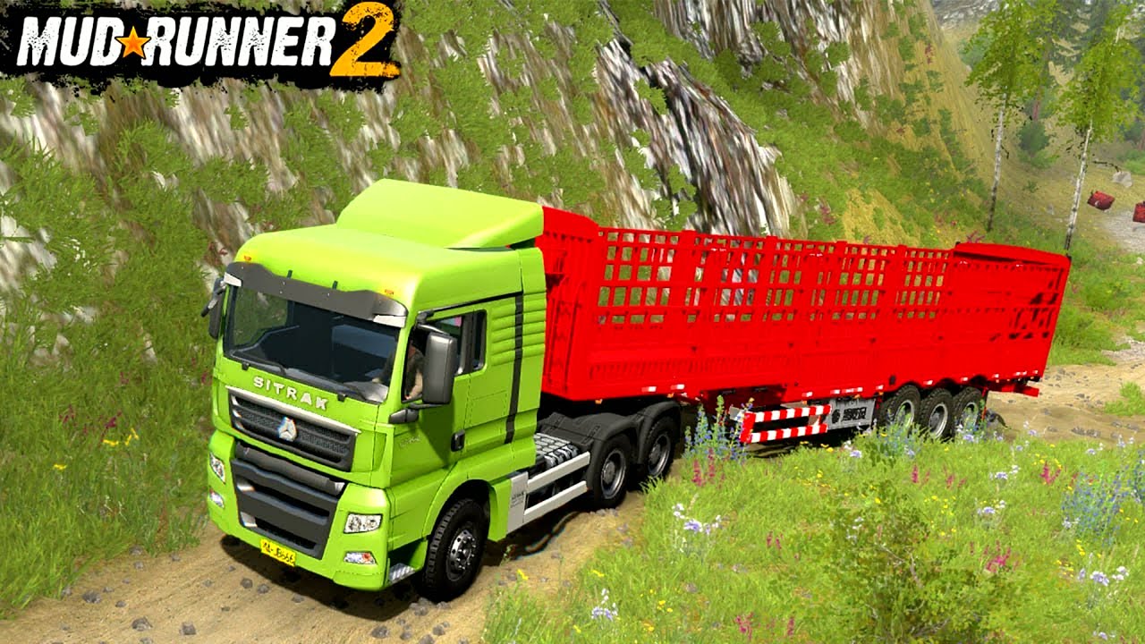 Spintires: MudRunner - FAW Truck Drives Uphill With A Heavy Load  Driver Skill 