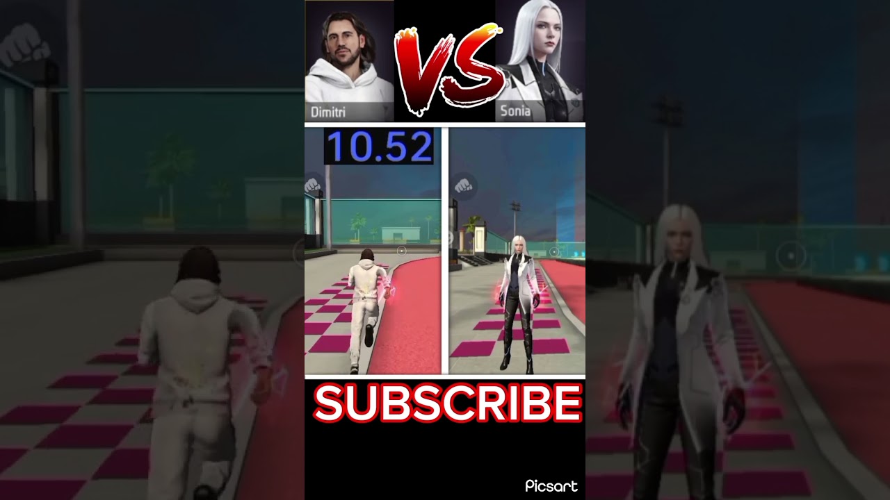 Free Fire 😱🤔 Dimitri vs sonia characters Ability test 