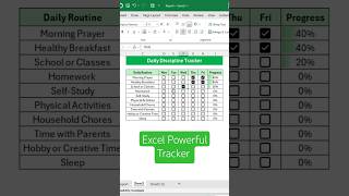 Excel Dashboard - Routine Tracker in Excel ‼️ #excel