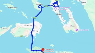 Scenic Drive From Aksla Viewpoint To Giske Church On Giske Island Norway