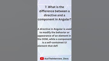 Difference between a directive and a component in Angular? #shorts #angular