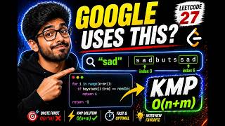 LeetCode 28 Find the Index of First Occurrence in a String | strStr Explained (Brute Force + KMP)