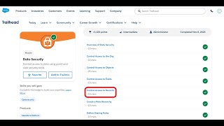Control Access to Records | Data Security | Trailhead | Salesforce | Virtual Internship