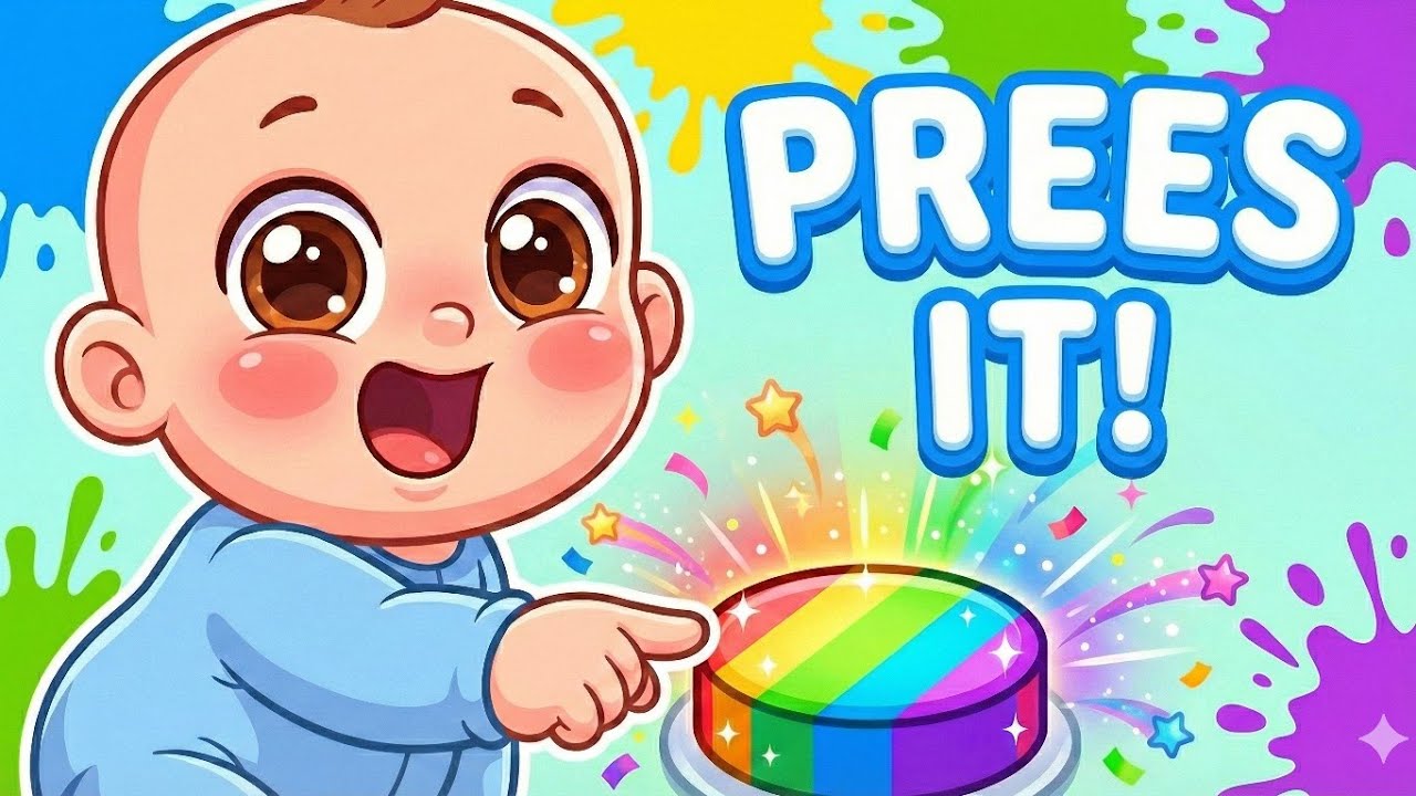 Press It! Red Blue Green Button Song 🌈 | Fun Nursery Rhymes for Babies |
