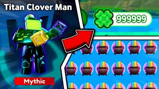 OMG! New Clever GLITCH for Titan Clover Man!!Toilet Tower Defense Roblox