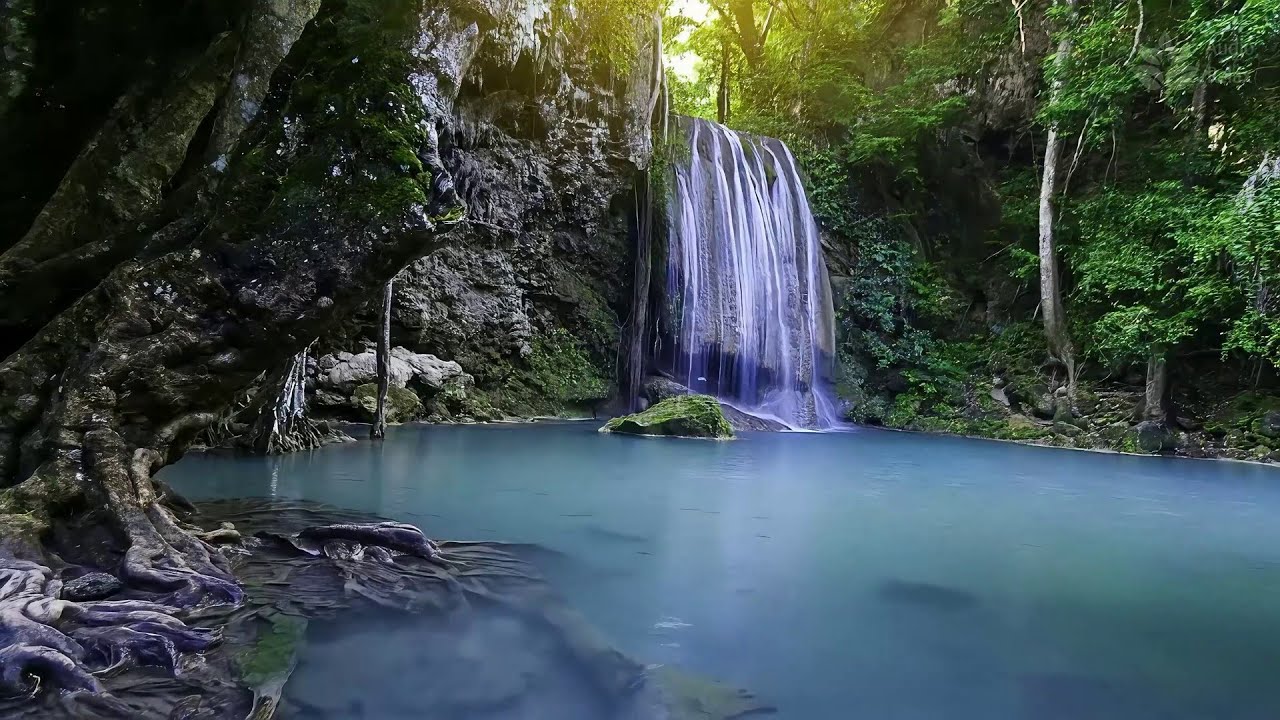 Calming Waterfall & River Whisper Sounds for Sleep | Nature White Noise 10 Hours