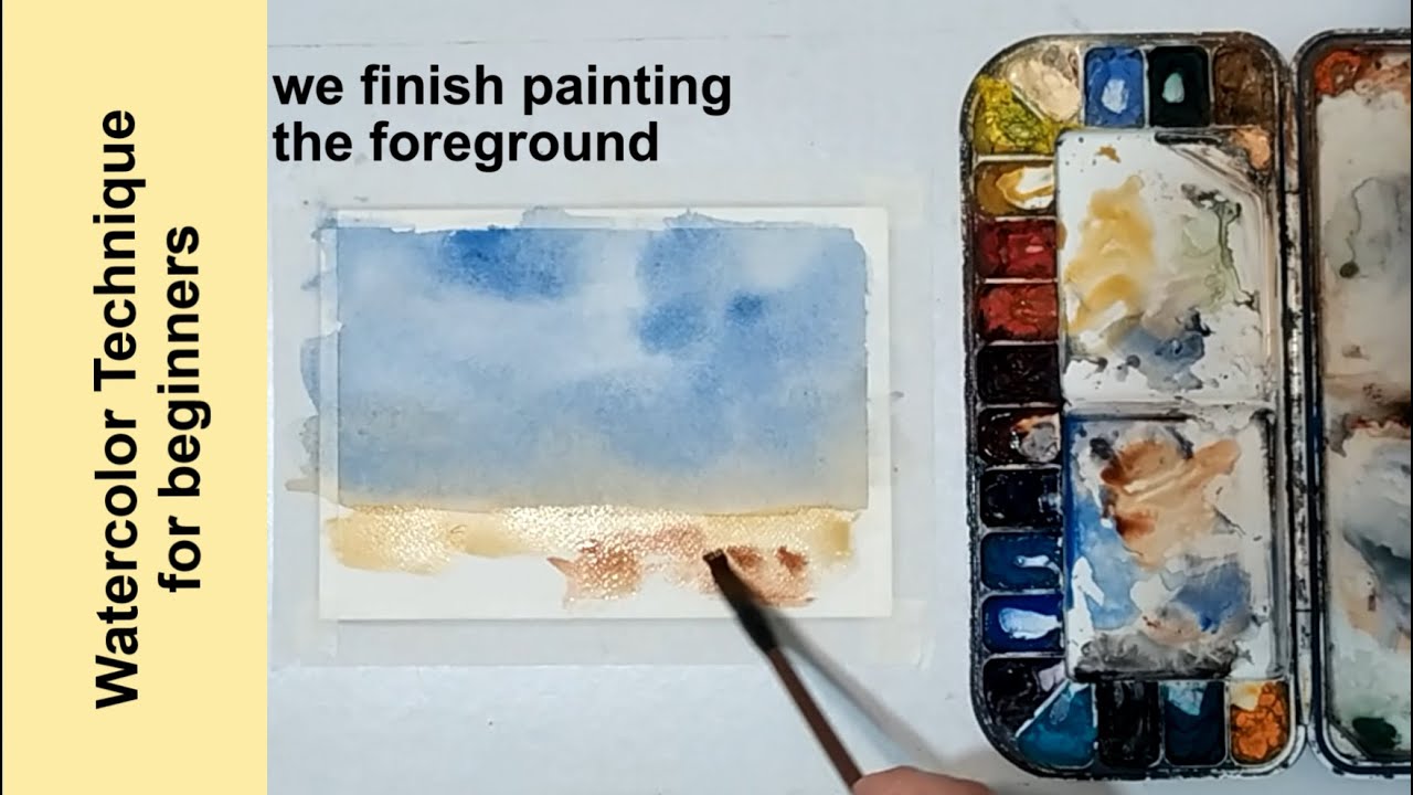 🔴 How to paint a SIMPLE SKY in WATERCOLOR without CLOUDS Quick