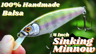 LURE MAKING - Rainbow Trout Parr , Balsa Sinking Minnow