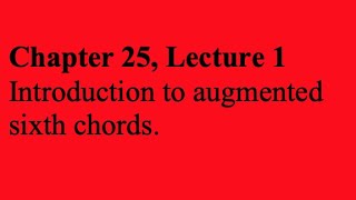 Ch 25, Lecture 1