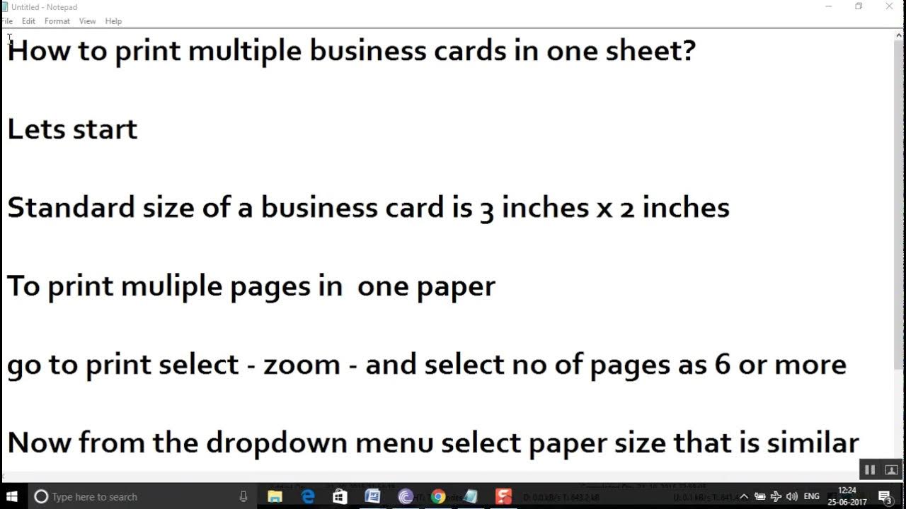 How to print multiple business cards in one sheet? YouTube
