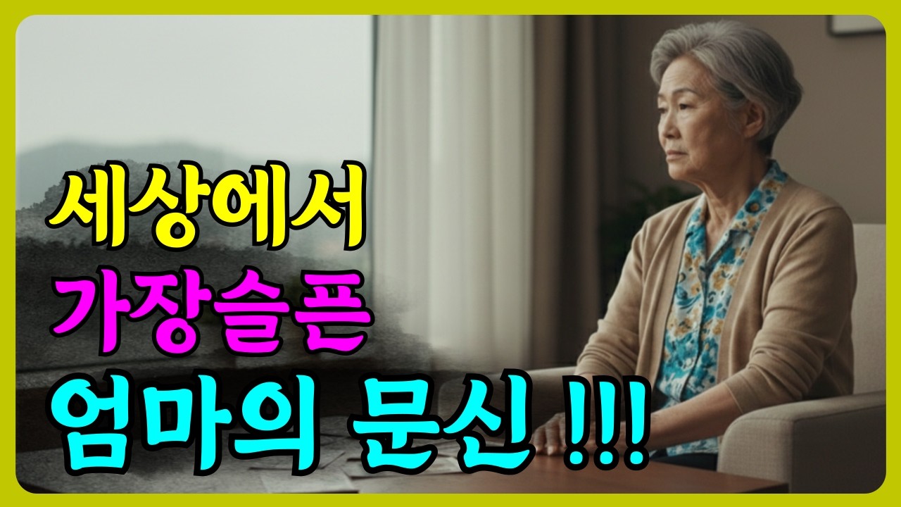 세상에서 가장 슬픈 엄마의 문신  딸들이 본 충격적 내용 /인생쉼터/노후사연