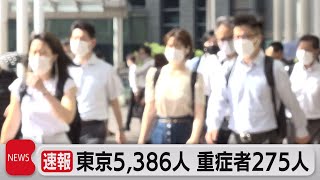 東京5,386人 重症者275人（2021年8月18日）