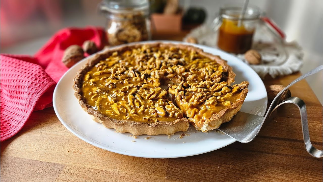 Tarte aux noix et au caramel beurre salé, la recette gourmande à tomber!!😋