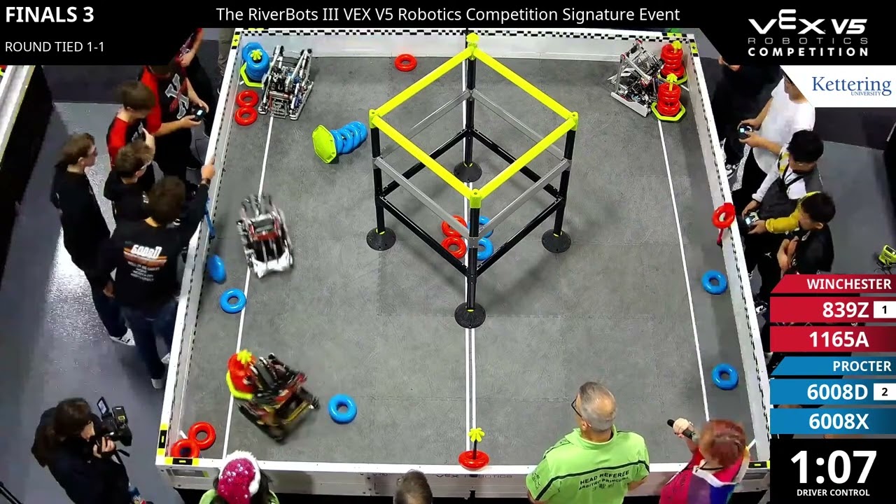 Riverbots Grand Finals - Final #1-3 - 839Z & 1165A vs 6008D & 6008X - Auton + Driver