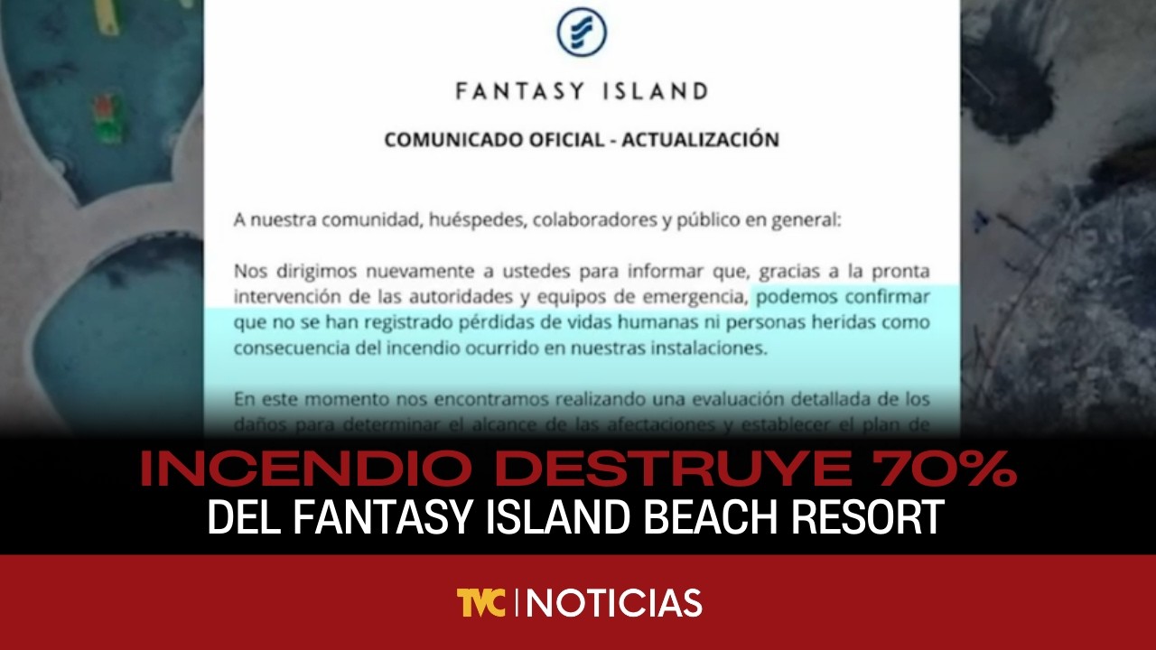 Incendio destruye el 70% del Fantasy Island Beach Resort, en Roatán