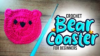 Just 7 Minute Crochet Bear Coaster Tutorial for Beginner |Crochet Bear Tea Coaster |crochet tutorial