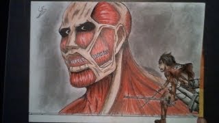 Drawing Eren Vs. The Colossal Titan Shingeki No Kyojin Attack On Titan