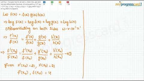 Let F(x) = ƒ(x) g(x) h(x) for all real x, where ƒ(x), g(x) and h(x) are differentiable