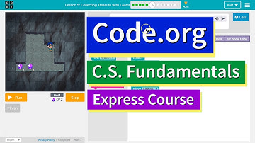 Code.org Express Lesson 3.6 Collecting Treasure with Laurel | Answer Tutorial | Course C Lesson 5.6