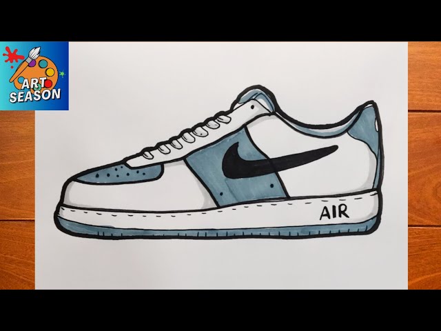 nike air force 1 drawing step by step
