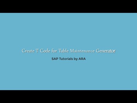 Create T Code