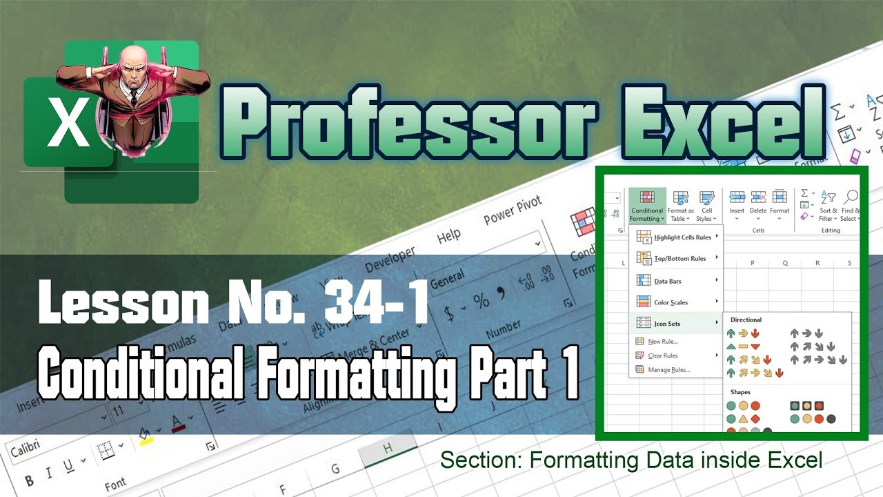 Lesson No. 34-1: Conditional Formatting in Excel - YouTube