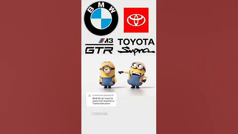toyota supra VS bmw m3 gtr minions style #funny#foryou #fypシ゚viral#CARWAR#asmr#automobile# caredit🏎️