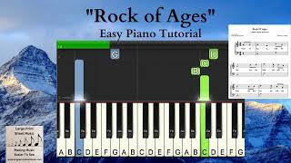 Rock of Ages  EASY Piano Tutorial | LARGE PRINT Sheet Music Link In Description | Hymns of Praise