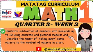 MATHEMATICS | QUARTER 3 | GRADE 1 | WEEK 3| MATATAG
