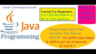 How to save java File, We understand difference between file name & class name, Empty java class.