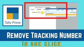Disable Tracking Number in Sales/Purchase invoice//Tally Prime//Tracking Number कैसे हटायें ? screenshot 3