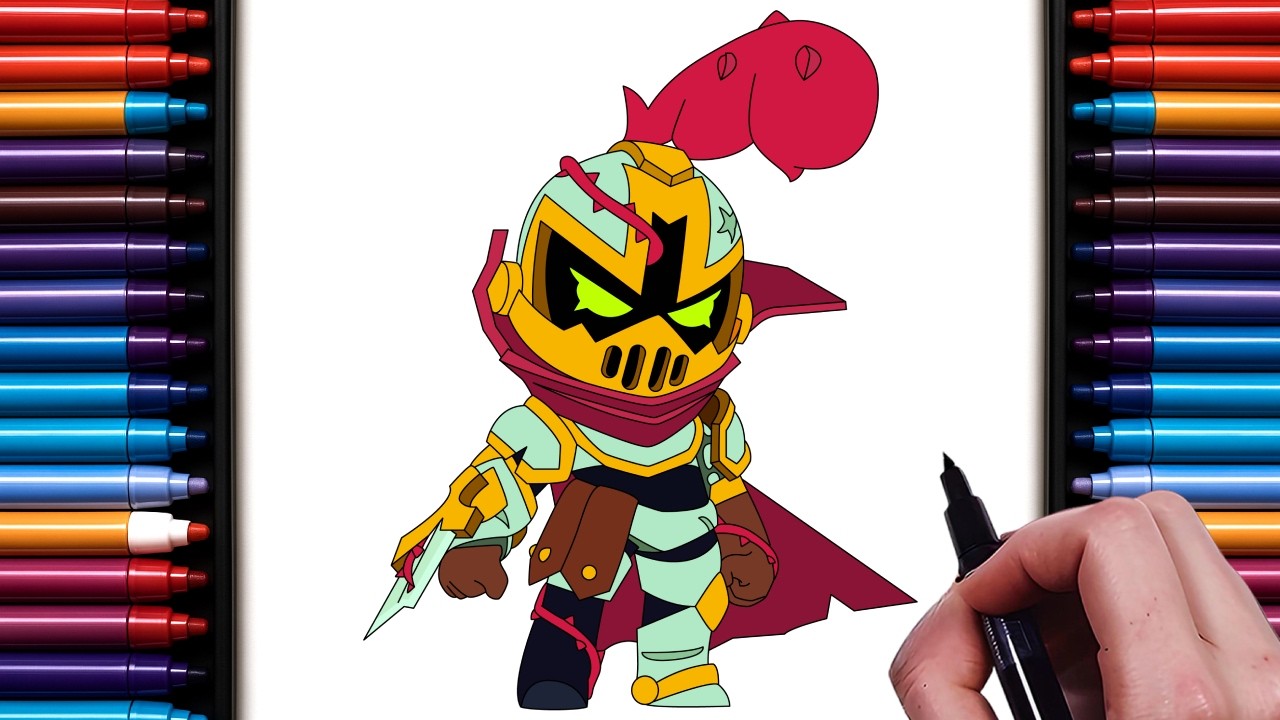 How to Draw Knight Lily From Brawl Stars | New Lily Skin | Step-by-Step Drawing