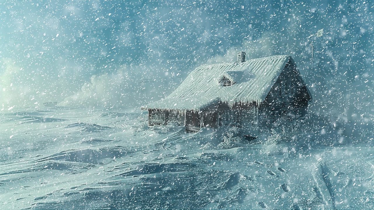 Frozen Winter Blizzard in Abandoned Cabin | Heavy Snowstorm Sounds ...