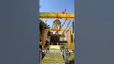 Outdoor Haldi Setup at Pool Lawn