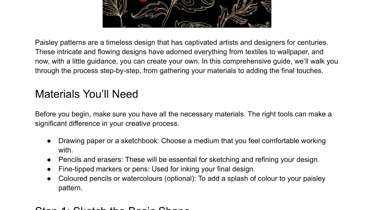 Step-by-Step Guide to Creating Your Own Paisley Pattern | Alan Boal Paisley