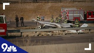 Small plane crashes in median of E-470