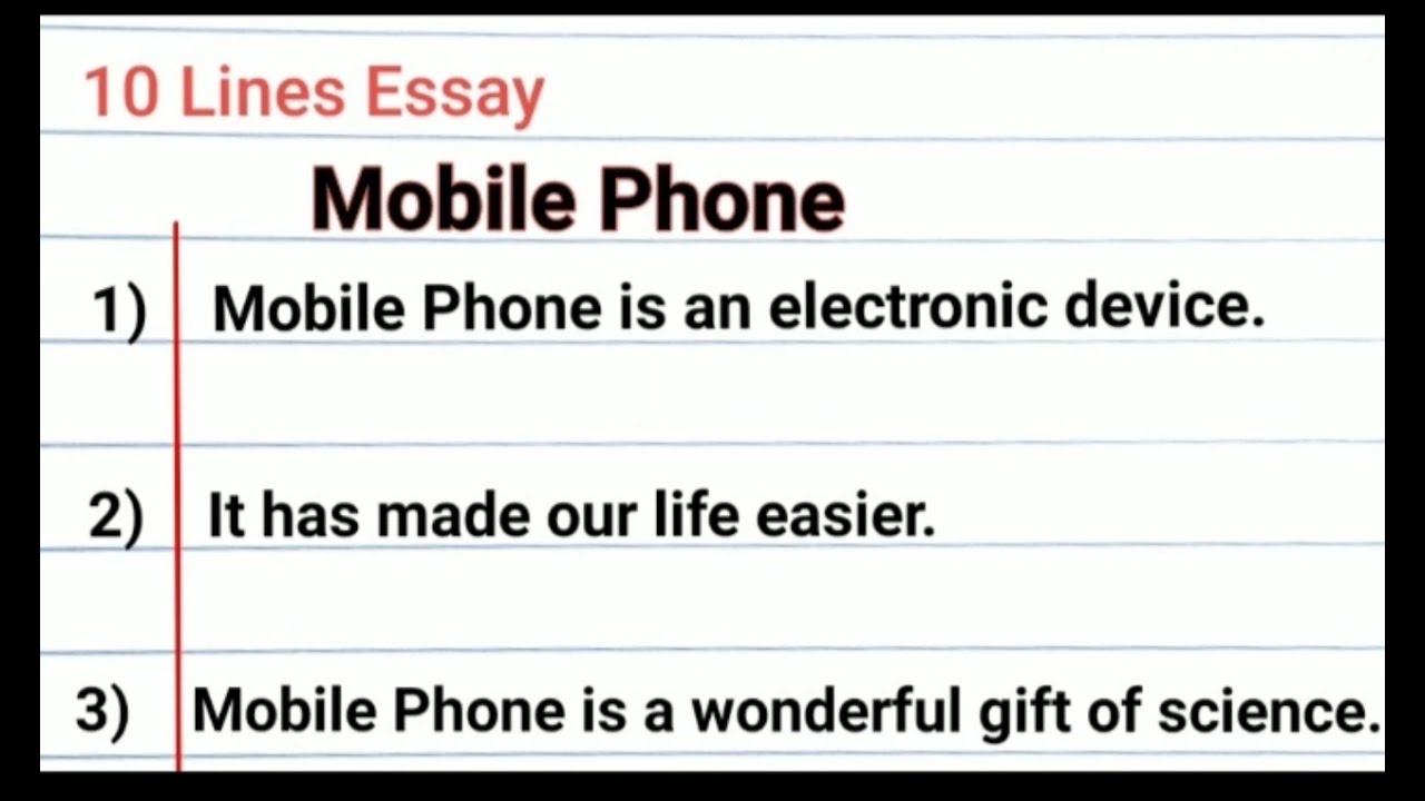 Essay On Mobile Phone In English | 10 Lines Essay On Mobile Phone | Essay On Mobile Phone