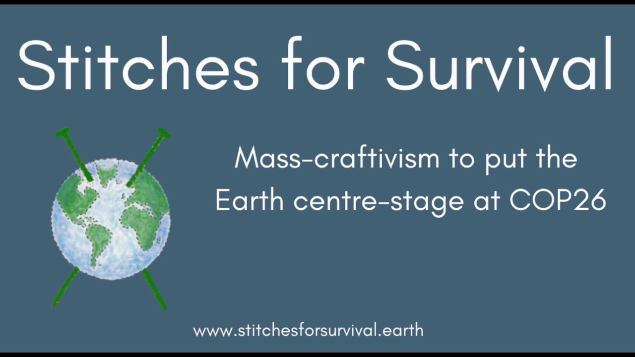 Stitches For Survival Climate Scarf on Glasgow Green during COP26, November 2021, Glasgow