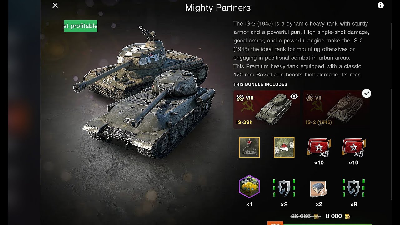 WoT Blitz Bundle IS-2 Berlin IS-2Sh 8000 Gold. Maybe!?