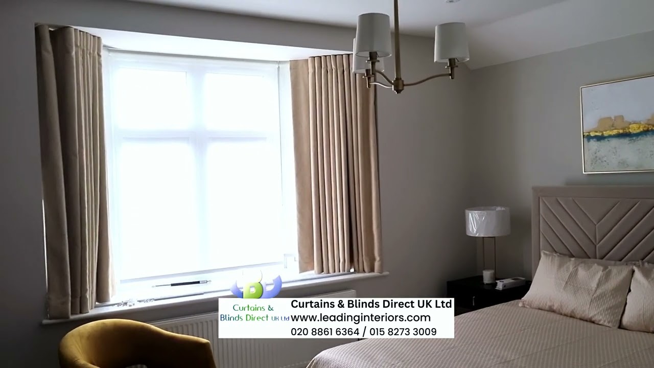 Sheer Roller Blinds with Blackout Wave header Curtains | www.leadinginteriors.com Cambridgeshire