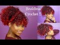 BRAIDLESS CROCHET - HIGH PUFF AND CURLY BANG || Jamaican BOUNCE Crochet Braiding Hair
